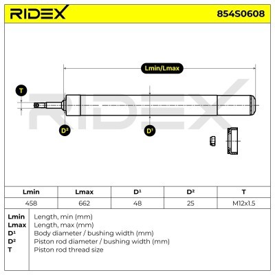 Shock Absorber RIDEX 854S0608 854S0608 - photo 5