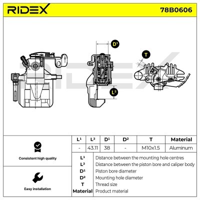 Brake Caliper RIDEX 78B0606 78B0606 - photo 7