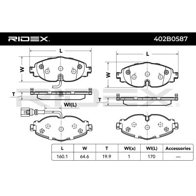Brake Pads Set RIDEX 402B0587 402B0587 - photo 4