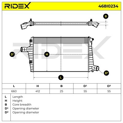Intercooler, Charger RIDEX 468I0234 468I0234 - photo 5