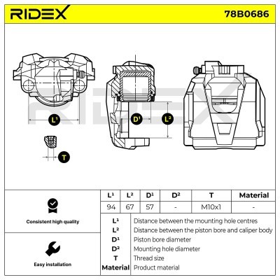 Brake Caliper RIDEX 78B0686 78B0686 - photo 5