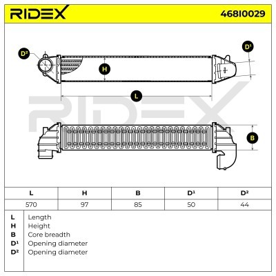 Intercooler, Charger RIDEX 468I0029 468I0029 - photo 6