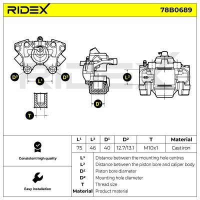 Brake Caliper RIDEX 78B0689 78B0689 - photo 5