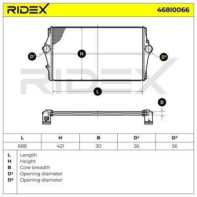 Intercooler, Charger RIDEX 468I0066 468I0066 - photo 5