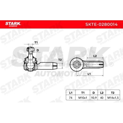 Tie Rod End Stark SKTE-0280014 SKTE-0280014 - photo 3