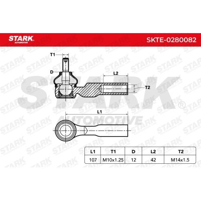 Tie Rod End Stark SKTE-0280082 SKTE-0280082 - photo 4
