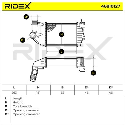 Intercooler, Charger RIDEX 468I0127 468I0127 - photo 5
