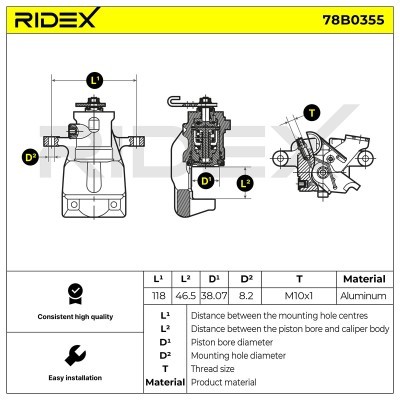 Brake Caliper RIDEX 78B0355 78B0355 - photo 4