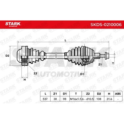 Drive Shaft Stark SKDS-0210006 SKDS-0210006 - photo 3