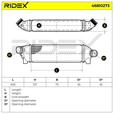 Intercooler, Charger RIDEX 468I0273 468I0273 - photo 6