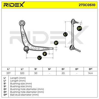 Control Arm RIDEX 273C0510 273C0510 - photo 5