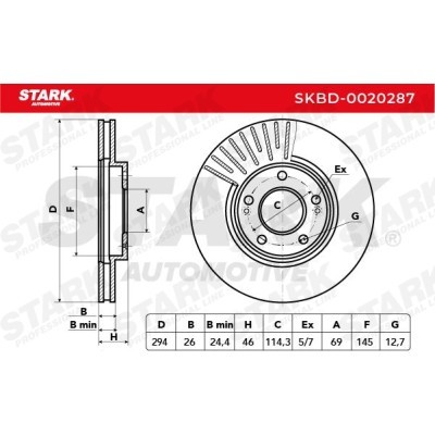 Brake Disc Stark SKBD-0020287 SKBD-0020287 - photo 5