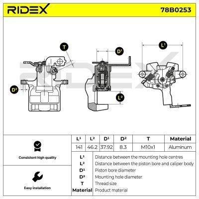 Brake Caliper RIDEX 78B0253 78B0253 - photo 9