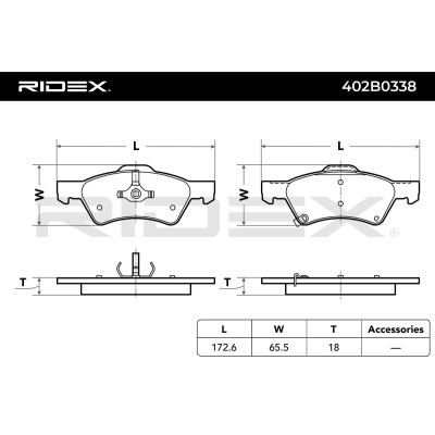 Brake Pads Set RIDEX 402B0338 402B0338 - photo 3