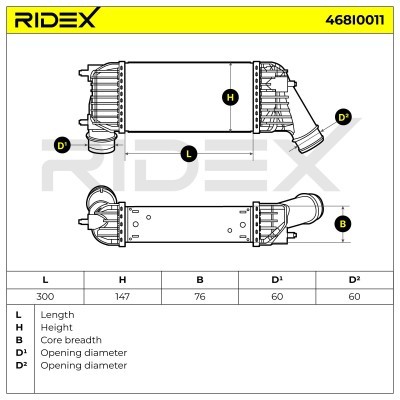 Intercooler, Charger RIDEX 468I0011 468I0011 - photo 5