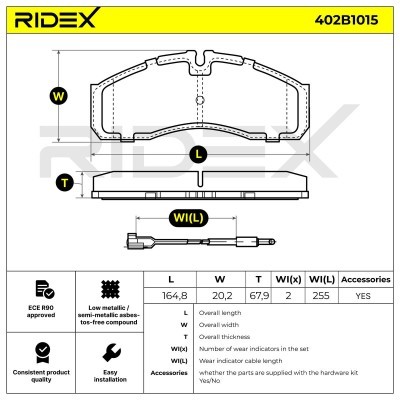 Brake Pads Set RIDEX 402B1015 402B1015 - photo 9
