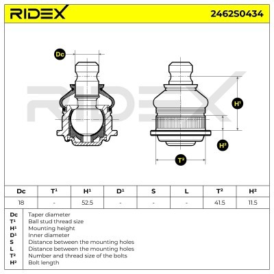 Ball Joint RIDEX 2462S0434 2462S0434 - photo 5
