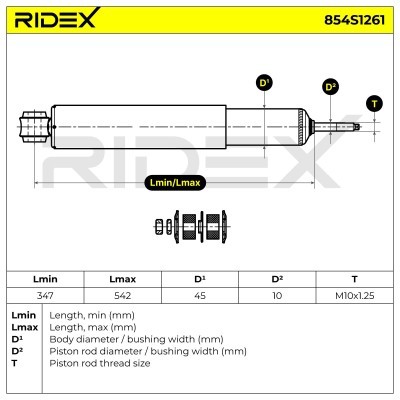 Shock Absorber RIDEX 854S1261 854S1261 - photo 8