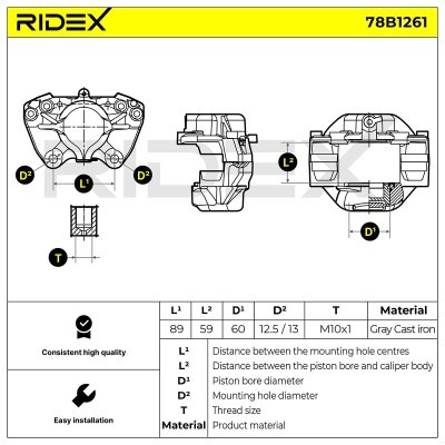 Brake Caliper RIDEX 78B1261 78B1261 - photo 5