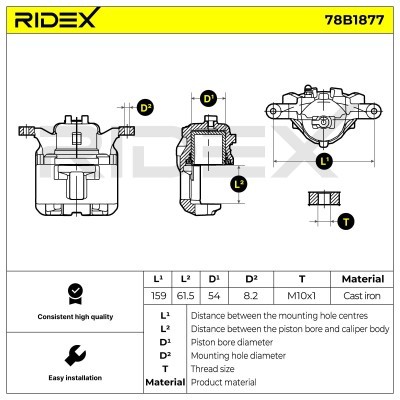 Brake Caliper RIDEX 78B1877 78B1877 - photo 3