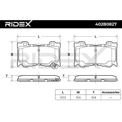 Brake Pads Set RIDEX 402B0827 402B0827 - photo 7