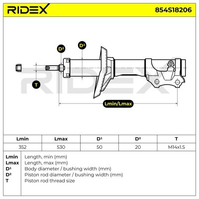 Shock Absorber RIDEX 854S18206 854S18206 - photo 8