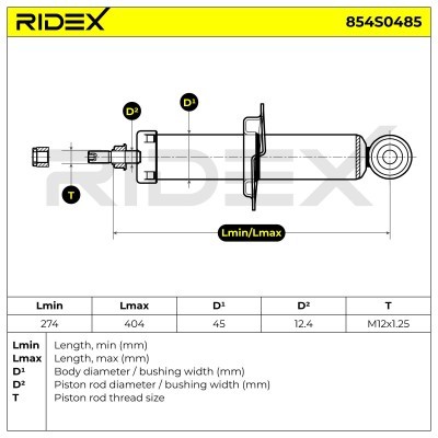 Shock Absorber RIDEX 854S0485 854S0485 - photo 8