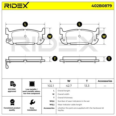 Brake Pads Set RIDEX 402B0879 402B0879 - photo 7