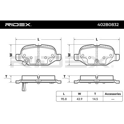 Brake Pads Set RIDEX 402B0832 402B0832 - photo 4