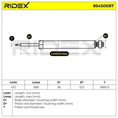 Shock Absorber RIDEX 854S0087 854S0087 - photo 9