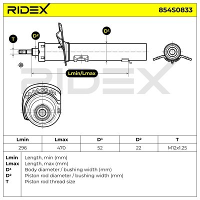 Shock Absorber RIDEX 854S0833 854S0833 - photo 5