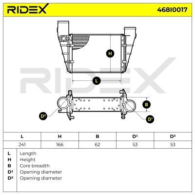 Intercooler, Charger RIDEX 468I0017 468I0017 - photo 8