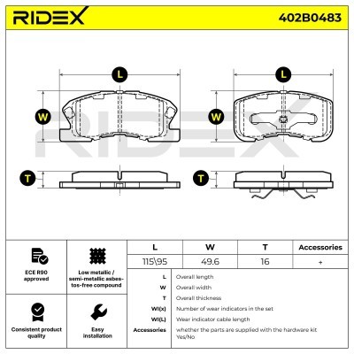 Brake Pads Set RIDEX 402B0483 402B0483 - photo 9