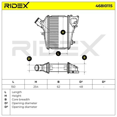 Intercooler, Charger RIDEX 468I0115 468I0115 - photo 7