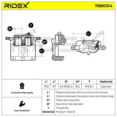 Brake Caliper RIDEX 78B0314 78B0314 - photo 6