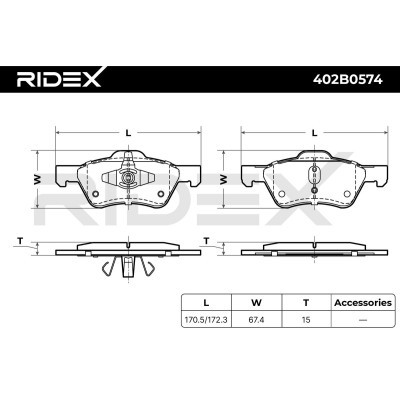 Brake Pads Set RIDEX 402B0574 402B0574 - photo 8