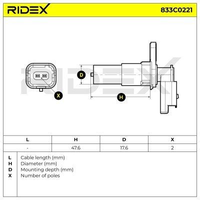 Crankshaft Pulse Sensor RIDEX 833C0221 833C0221 - photo 6