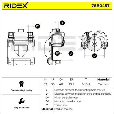 Brake Caliper RIDEX 78B0457 78B0457 - photo 6