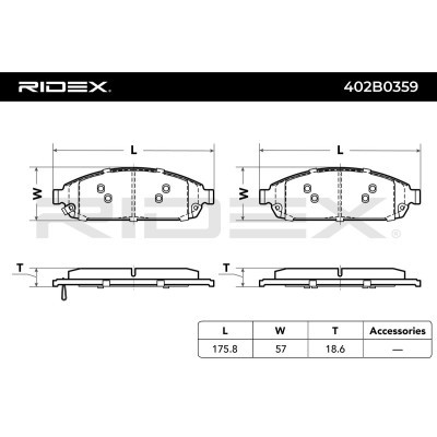 Brake Pads Set RIDEX 402B0359 402B0359 - photo 3