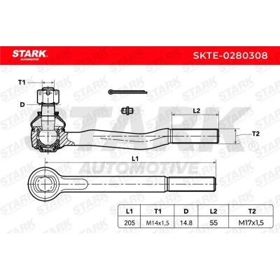 Tie Rod End Stark SKTE-0280308 SKTE-0280308 - photo 5