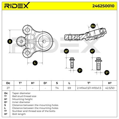 Ball Joint RIDEX 2462S0010 2462S0010 - photo 5