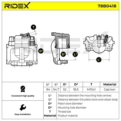 Brake Caliper RIDEX 78B0418 78B0418 - photo 5