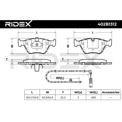Brake Pads Set RIDEX 402B1312 402B1312 - photo 10
