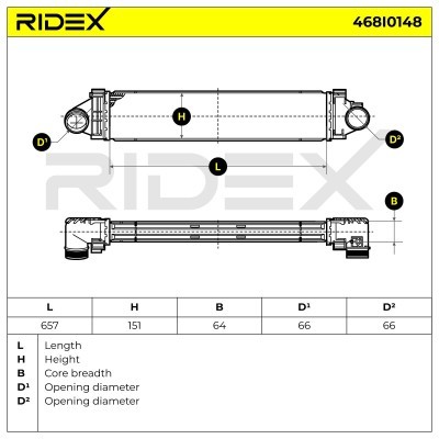 Intercooler, Charger RIDEX 468I0148 468I0148 - photo 6