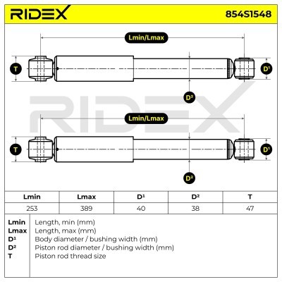 Shock Absorber RIDEX 854S1548 854S1548 - photo 3