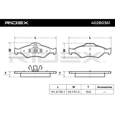 Brake Pads Set RIDEX 402B0361 402B0361 - photo 7