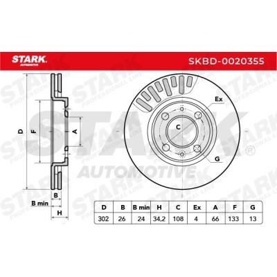 Brake Disc Stark SKBD-0020355 SKBD-0020355 - photo 5