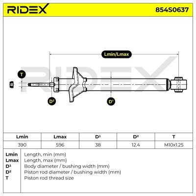 Shock Absorber RIDEX 854S0637 854S0637 - photo 8