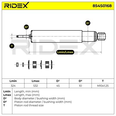 Shock Absorber RIDEX 854S0168 854S0168 - photo 4