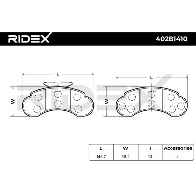 Brake Pads Set RIDEX 402B1410 402B1410 - photo 6